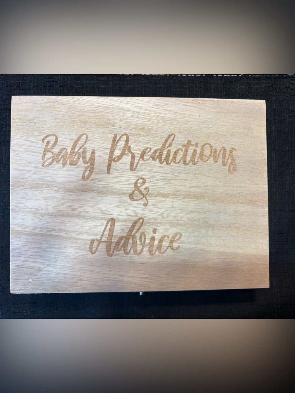 Baby Predictions & Advice Wooden Box Set w/48 Cards, 20 Pencils & Sign NEW